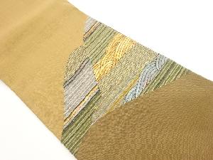 紙布紐通し金通し山並模様織出し袋帯